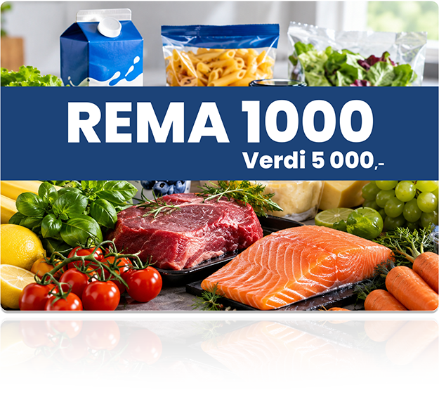 Vinn et SuperGavekort fra REMA 1000 på 5.000 kr.